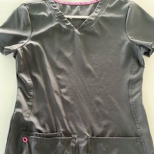 Heart soul grey scrub top/bottom XS/XSP